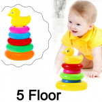 PLASTIC BABY KIDS TEDDY STACKING RING JUMBO STACK UP EDUCATIONAL TOY