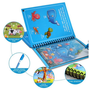 Kids Water Drawing Magic Book | No Ink | No messy Walls | Reusable